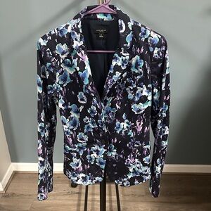 Ann Taylor Vibrant Floral Blazer - Blue and Purple